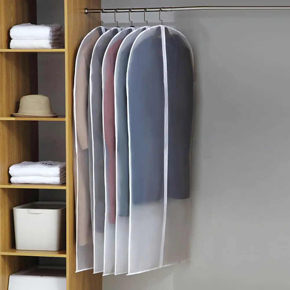 

Сумка для одежды на молнии, сумка для хранения одежды, прозрачные пылезащитные мешки для хранения одежды, набор из 5 водонепроницаемых мешков для дома