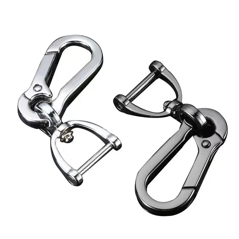 Juego De 8 Llaveros De Aleación De Zinc Con Cierre Rápido - Mosquetones Plateados Unisex Para Llaves De Coche, Bolso O Cinturón