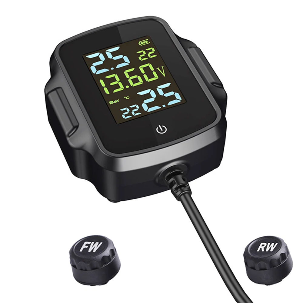Motorcycle Tire Pressure Monitoring System Tyre Temperature Alarm System QC 3.0 USB Charger for Phone Tablet motorcycle tire pressure monitor