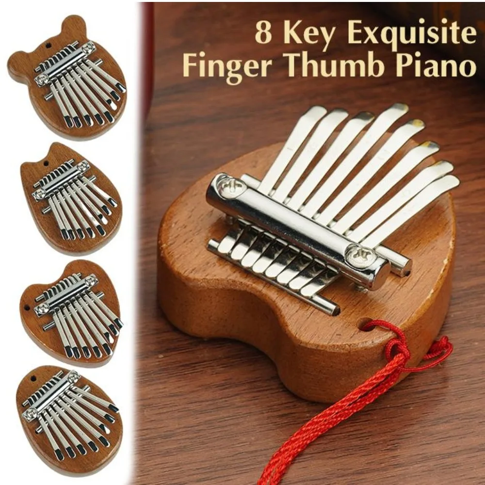 Small Handheld Instrument Rain Drum 8 Key Thumb Piano Wooden Small Wearable Musical Instrument ...