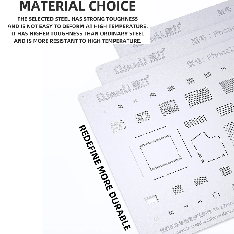 

QIANLI BGA Reballing Stencil Kit For iPhone 13 12 11 Pro Max XS Max XR X 8P 8 7P 7 6s 6 A8-A14 CPU Tin Planting Soldering Net