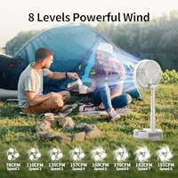 Nouveau ventilateur pliable 20000mAh avec télécommande/lumière/minuterie 9 vitesses ventilateur debout oscillant détachable ventilateur de Camping Rechargeable Portable 3