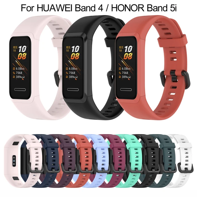  Bands Compatible with Huawei Band 4 & Huawei Honor Band 5i Band  Soft Silicone Waterproof Adjustable Sport Watch Strap Replacement  Wristbands for Huawei Band 4 Smartwatch Band Accessories (10Colors) : Cell