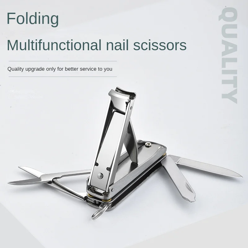 Multi-purpose Nail Clippers 5-In-1 Nail Clippers Folding Stainless Steel Nail Clippers Keychain Multi-purpose Kit Manicure Tools