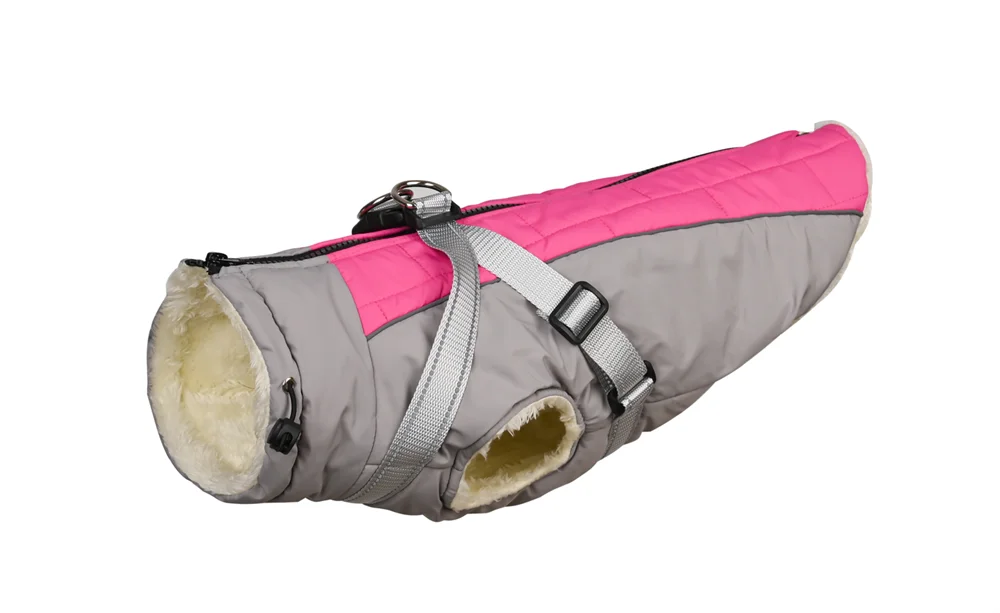 Winter Dog Jacket with Harness Waterproof Outdoor Pet Coat for Small Large Dogs Reflective Thicken Warm Dog Clothes Vest Jacket