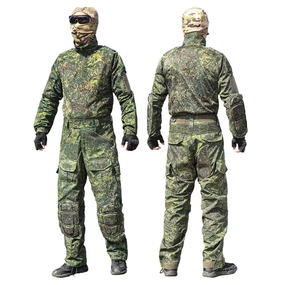 

Russian Camouflage Suit Men's G3 Frogman Combat Training Jacket G4 Tactical Trousers Outdoor Camping Hunting Military Fan Sets