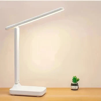 Folding LED Desk Lamp USB Touch Control Dimmable Rechargeable Eye-Caring Light Adjustable Brightness Portable Lamp for Reading H 4