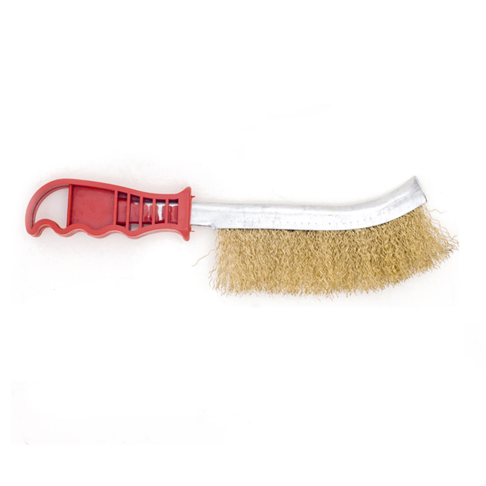 BBQ Cleaning Brush Wire Brush Accessories Brass Brass Plated Steel Wire Cleaning Equipment Heavy Duty Home Plastic Handle Red