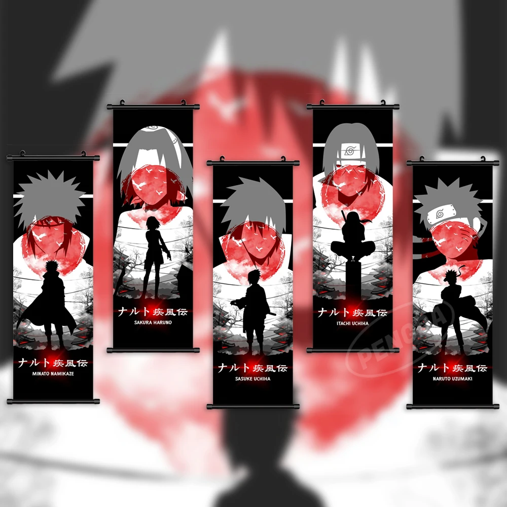 

Naruto Wall Art Anime Pictures Uchiha Itachi Poster Scroll Haruno Sakura Hanging Uchiha Sasuke Painting Canvas Print Home Decor