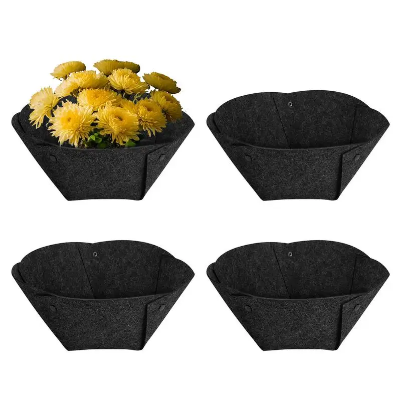 

4pcs Planter Basket Liners Round Plant Holder Case Wall Baskets Pot for Home Balcony Decoration Fabric Planter Box Liners