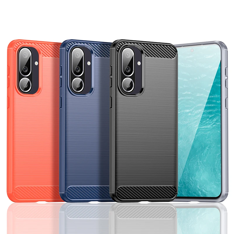 Cover per Telefono per Samsung Galaxy A57 A37 A36 A56 A17 A26 A06 A16, Custodia Antiurto in Fibra di Carbonio Morbida TPU