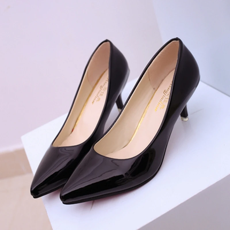 Hot Selling Spring Autumn Women's Ponited Toe Pumps Wedding Shoes Woman Leather High Heels Shoes Lady Casual Comfortable