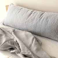 Double Long Pillowcase 100% Pure Linen Pillow Case Euro Sham for Bed,Custom Size Envelope Cushion Cover Antibacterial Anti-mite 2