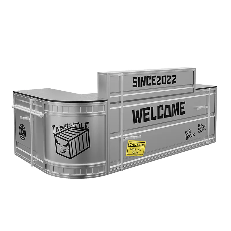 Industrial Style Bar Counter Cashier Internet Celebrity Milk Tea Coffee Shop Iron Billiards Basketball Hall Gym Reception Desk