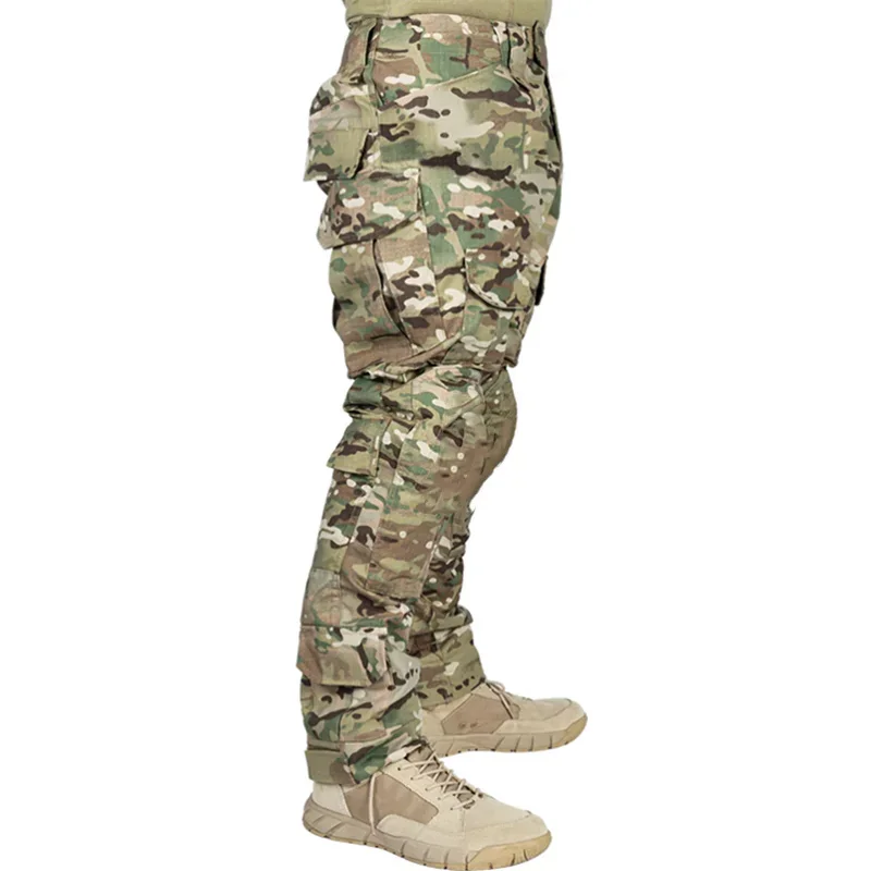 Men Combat Pants With Knee Pads Tactical Cargo Sport Trousers Camouflage Multicam Trekking Hunting Clothes（Not knee pads） 2