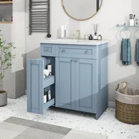 30" Bathroom Vanity with Single Sink, Combo Cabinet Undermount Sink, Solid Wood Frame Bathroom Storage Cabinet, 1
