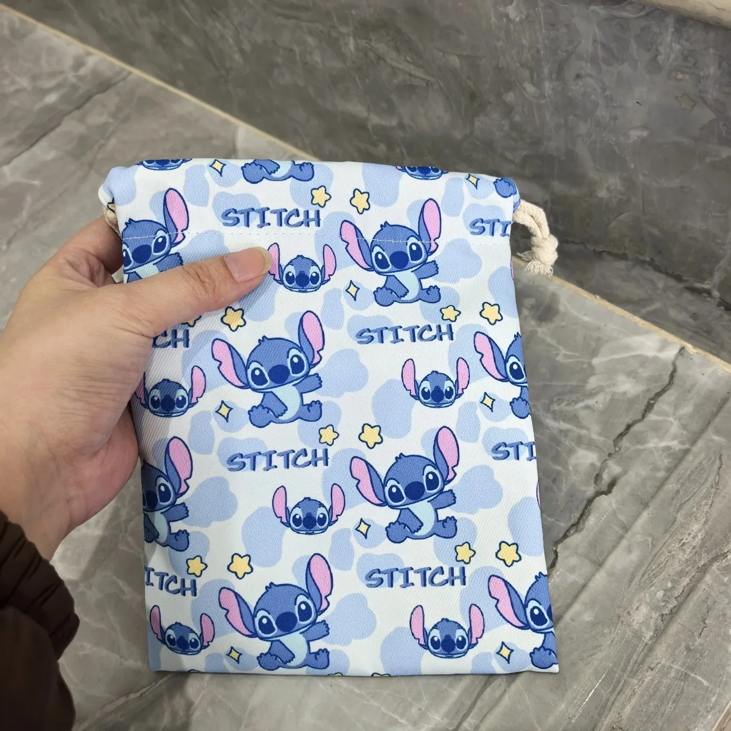 Disney Lilo&Stitch Storage Bag Cute Anime Figure Drawstring Wallet Can Store Mobile Phone Bluetooth Headset Birthday Gifts
