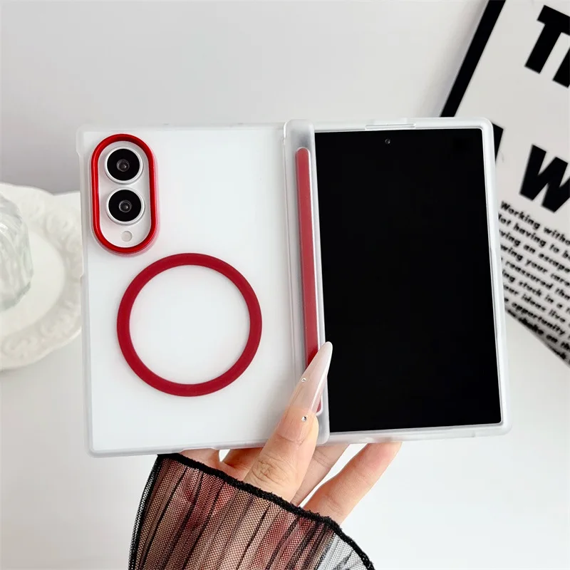 Luxury Solid Colors Frosted Translucent Magnetic Phone Case - Shockproof Protective Cover