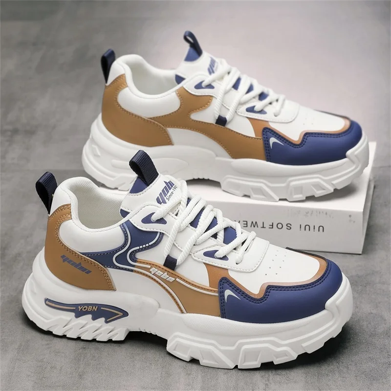 2026 Spring New Men's Sports Shoes with Height-Increasing Thick Soles, Breathable and Versatile, Korean-Style Trendy Running Shoes Suitable for Outdoor Activities 1