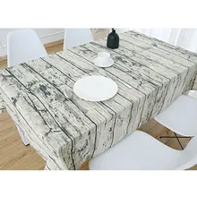 

Linen Tablecloths, Waterproof Table Covers Wood Pattern Gray Dining Table Coffee Table Deco
