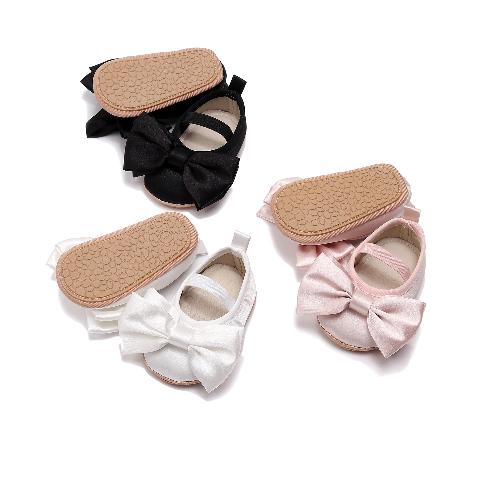 Toddler Baby Girls Princess Prewalker Big Bowknot Soft Sole Flat Shoes Children Moccasins Anti-Slip Shoes First Walker