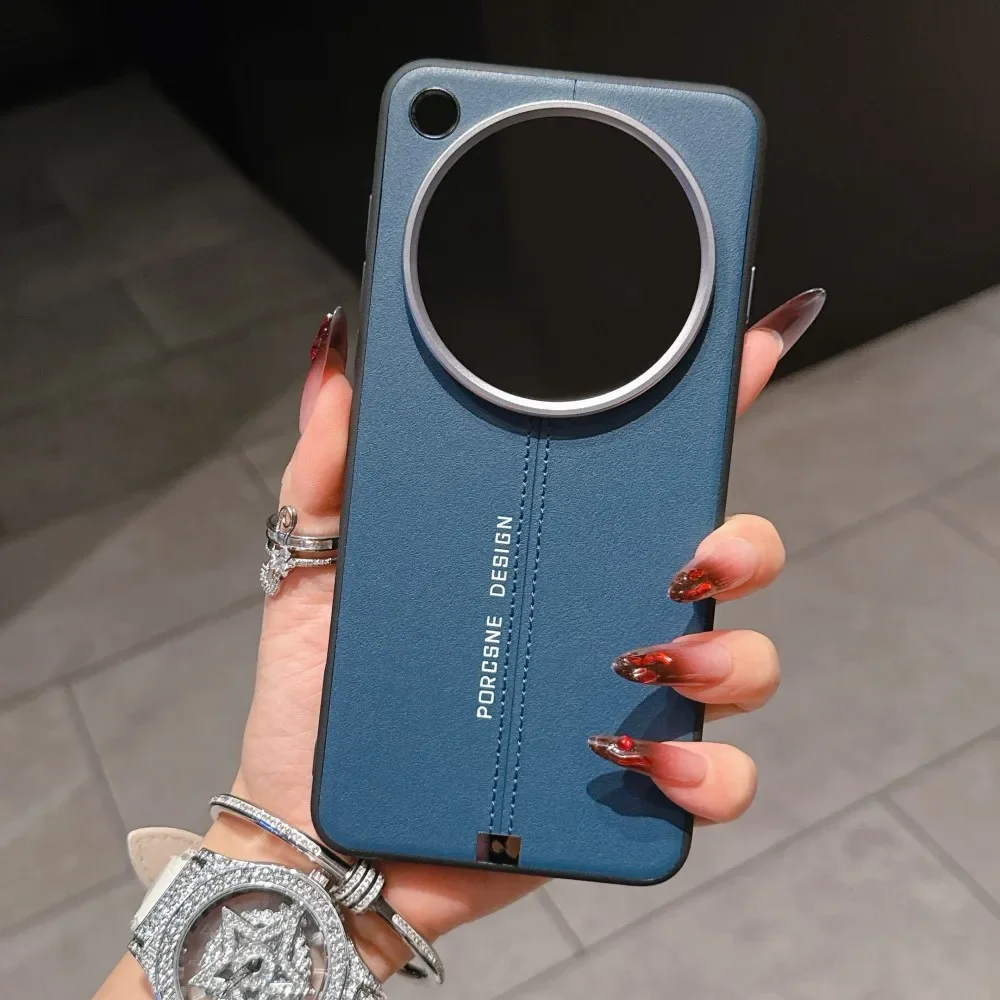 Luxury PU Leather Skin Magnetic Wireless Charging Protective Back Cover Case