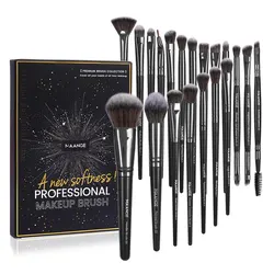 Deluxe 20-Piece Professional Makeup Brush Set with Portable Box (Black)