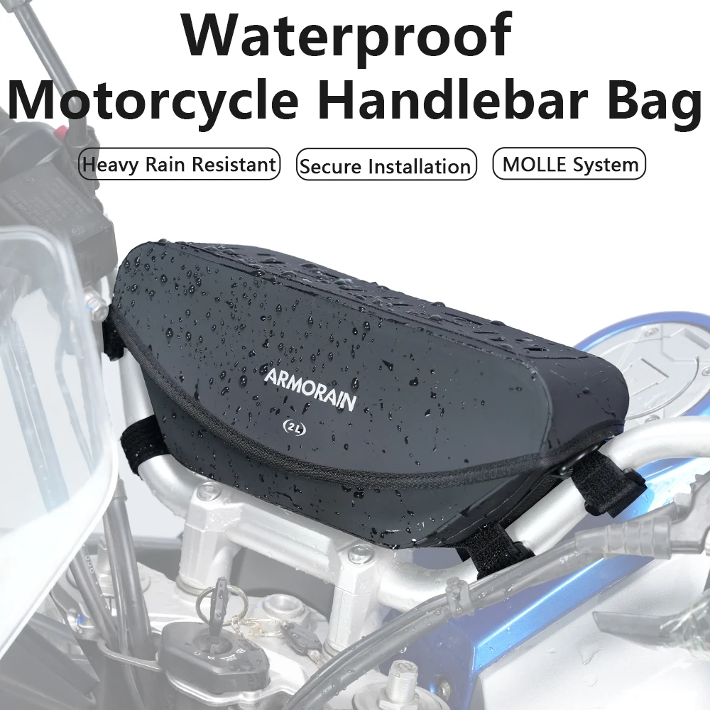 Borsa Impermeabile IPX per Manubrio Moto, Portaoggetti Sigillato per Forcella Anteriore, Custodia per Telefono e Attrezzi da Viaggio