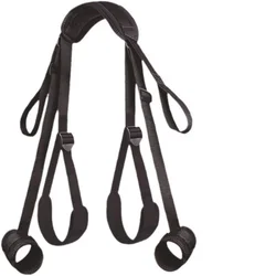 Adjustable Yoga Leg Stretch Strap with Multi Loops for Enhanced Flexibility Training (Black)