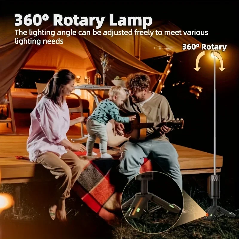 مصباح تخييم تلسكوبي قابل لإعادة الشحن ، فانوس صيد...