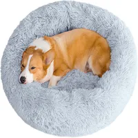 Lit rond en peluche super doux pour animaux de compagnie, lit pour grand chien, maison pour chat, long, moyen, sommeil chaud, hiver, 40-110cm 1