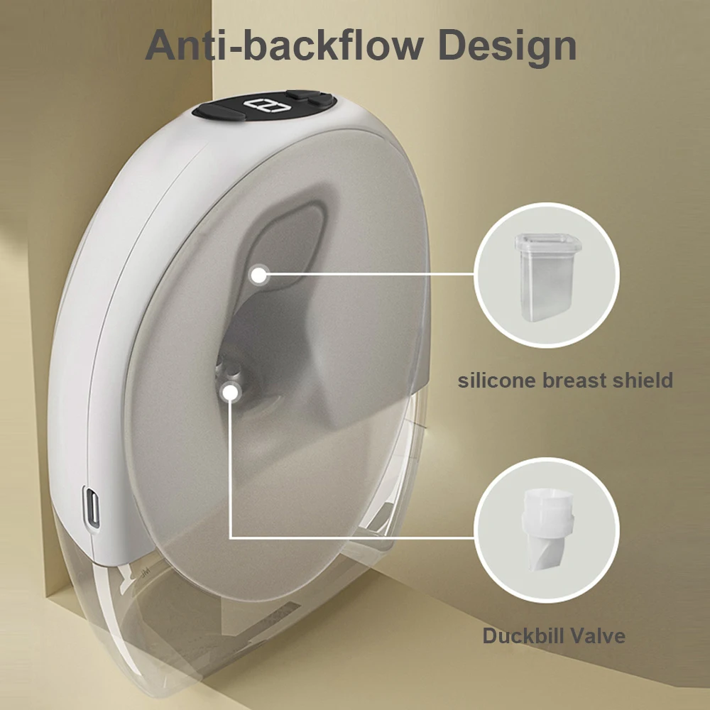 Portable Wearable Breast Pump Hands Free Electric Breast Pump with LED Screen for Breastfeeding Low Noise Built-in Battery 3