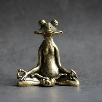 NEW Retro Copperware Incense Socket Zen Frog Ornaments Solid Pure Copper Frog Tea Pet Incense Holder Ornaments