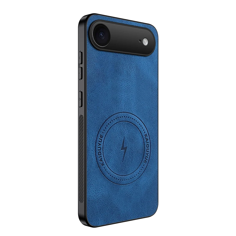 Luxury Magnetic Wireless Charging Phone Case - Shockproof Matte Leather Back Cover