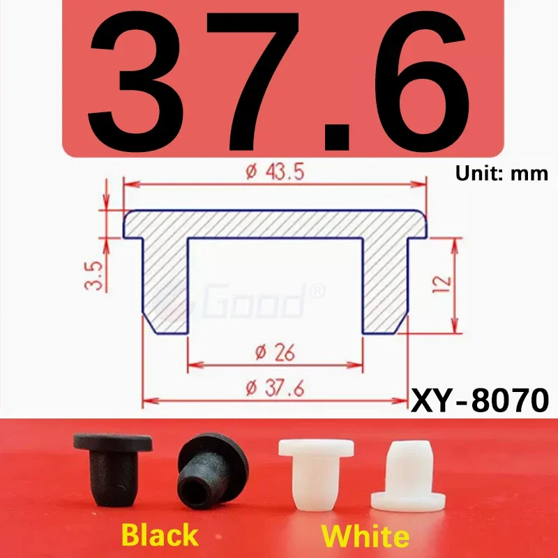 Black Silicone Rubber Hollow Stopper Plug | Sealing Caps & Dust Protectors