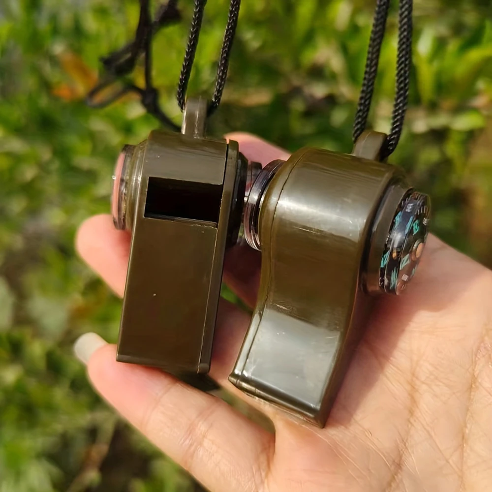 Survival Whistle Sport Whistle Sports Whistle Soccer Whistle 3 in 1 Emergency Survival Whistle Compass Thermometer Referee Cheerleading Whistle Camping Hiking Outdoor Multifunction