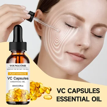 YOUNGCOEM Vitamin C CAPSULES essence anti-oxidation skin brightening VC essential oil hyaluronic acid local facial essence