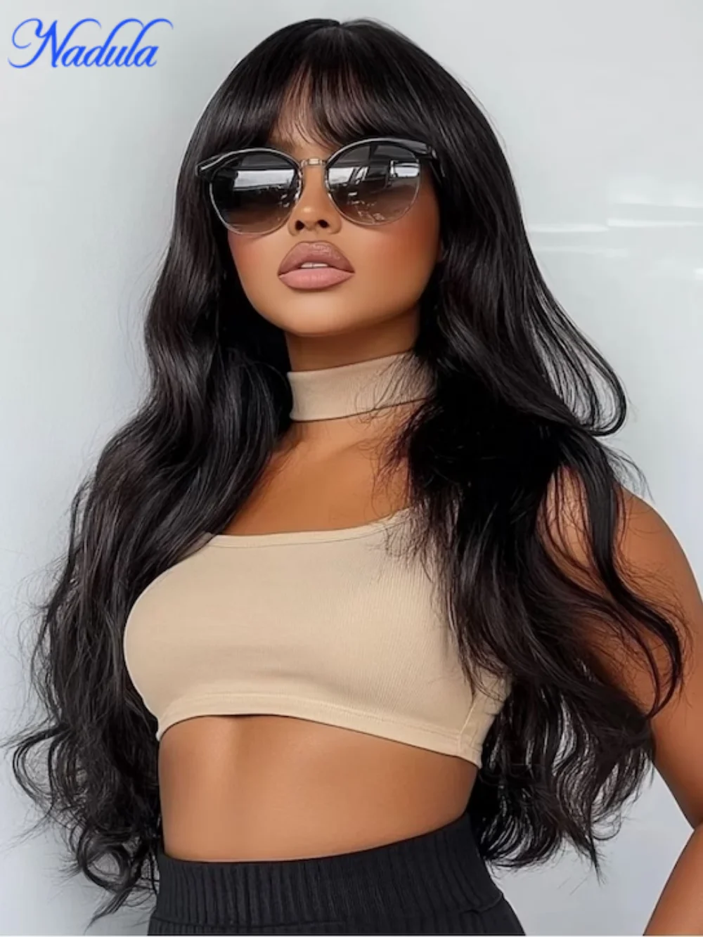 Nadula Hair 7x5 Bye Bye Knots and 13x4 3D Body Wave Lace Frontal Wig with Bangs Pre everything Put on and Go Human Hair Wig