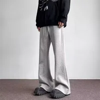 Korean Fashion Wide-leg Sweatpants For Men Casual Solid Color Baggy Straight Pants Autumn Y2K Streetwear Vintage Trousers 1