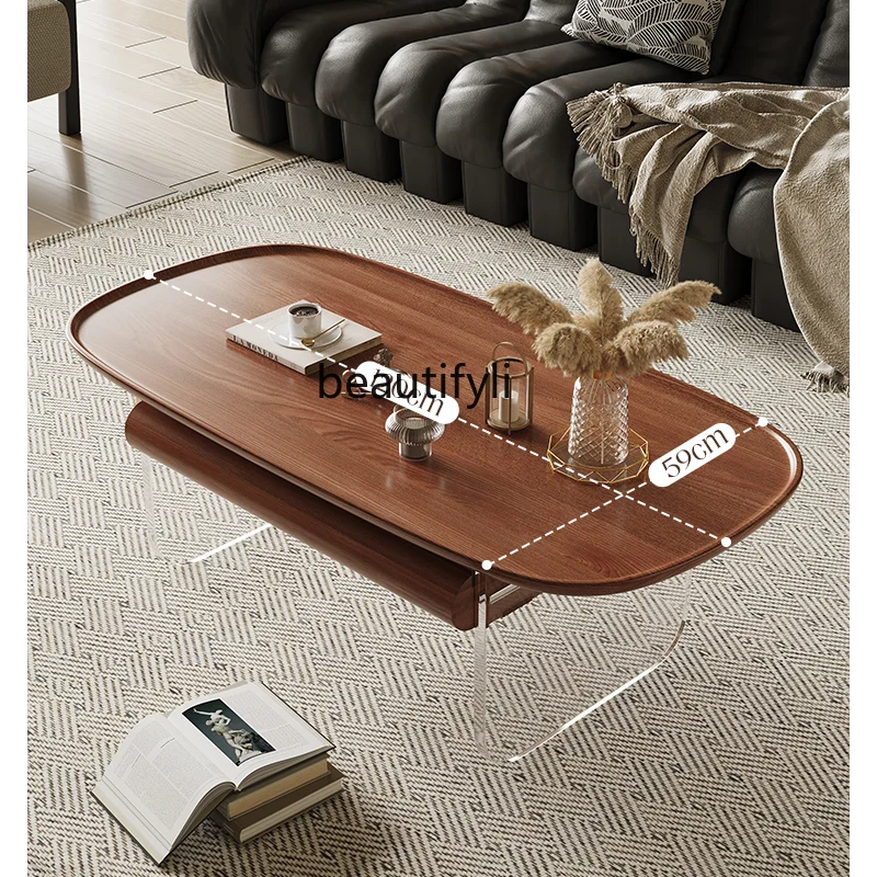 

French Vintage Style Cherrywood Coffee Table Antique High-End Cherrywood Home Living Room Table Designer Model furniture