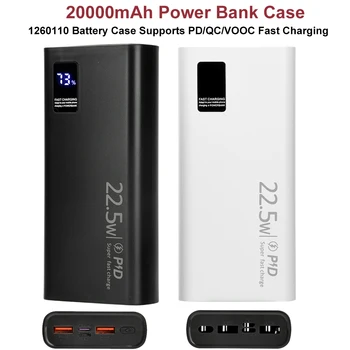 Kit fai da te Power Bank scheda madre a ricarica rapida da 22,5 W 2 * 1260110 Scatola batteria Custodia Power Bank da 20000 mAh