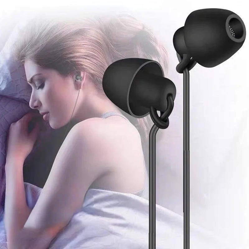 Universal Inear 3.5 mm Wired Noise Reduction Sleep Earphones Soft