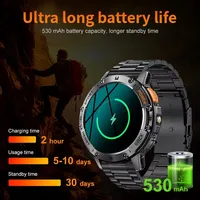 New Military Outdoor Sport Smart Watch Men 1.43Inch AMOLED HD Screen Flashlight IP68 Waterproof Watch Wireless Call Smartwatch 2