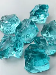 Ice Blue Smelted Quartz Crystal - Sapphire Blue Glass - 200g (Blue)