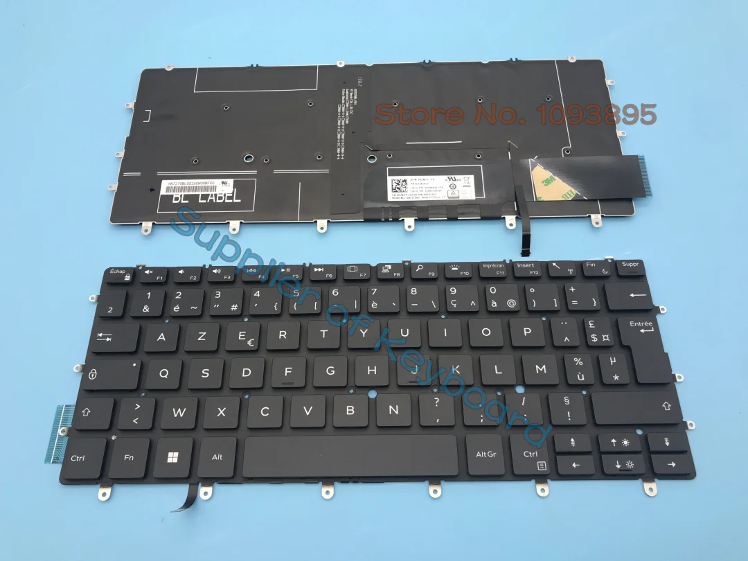 Teclado Portátil com Retroiluminação para Dell Dell Xps 13 9370 9380 13-9370 13-9380 Xps 13 7390 Inglês Reino Unido Francês Azerty Português Novo - Imagem 5