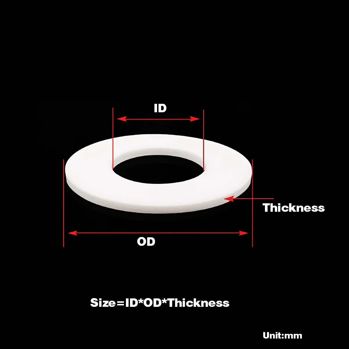 Teflon-Manometerdichtung, 1,5 mm dick, PTFE-Dichtungsscheibe, chemikalienbeständig, ID 10–140 mm – Detail 2