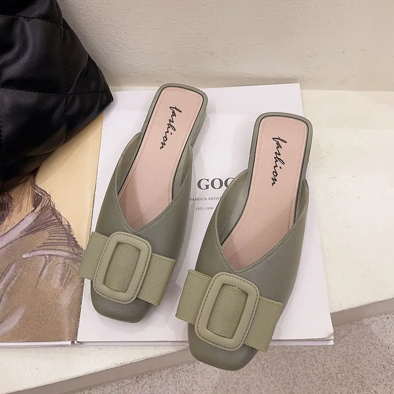 Women's Half Slippers New Summer Fashion Sandals and Slippers Small Fragrance Muller Shoes Trendy Shoes Zapatos Para Mujer