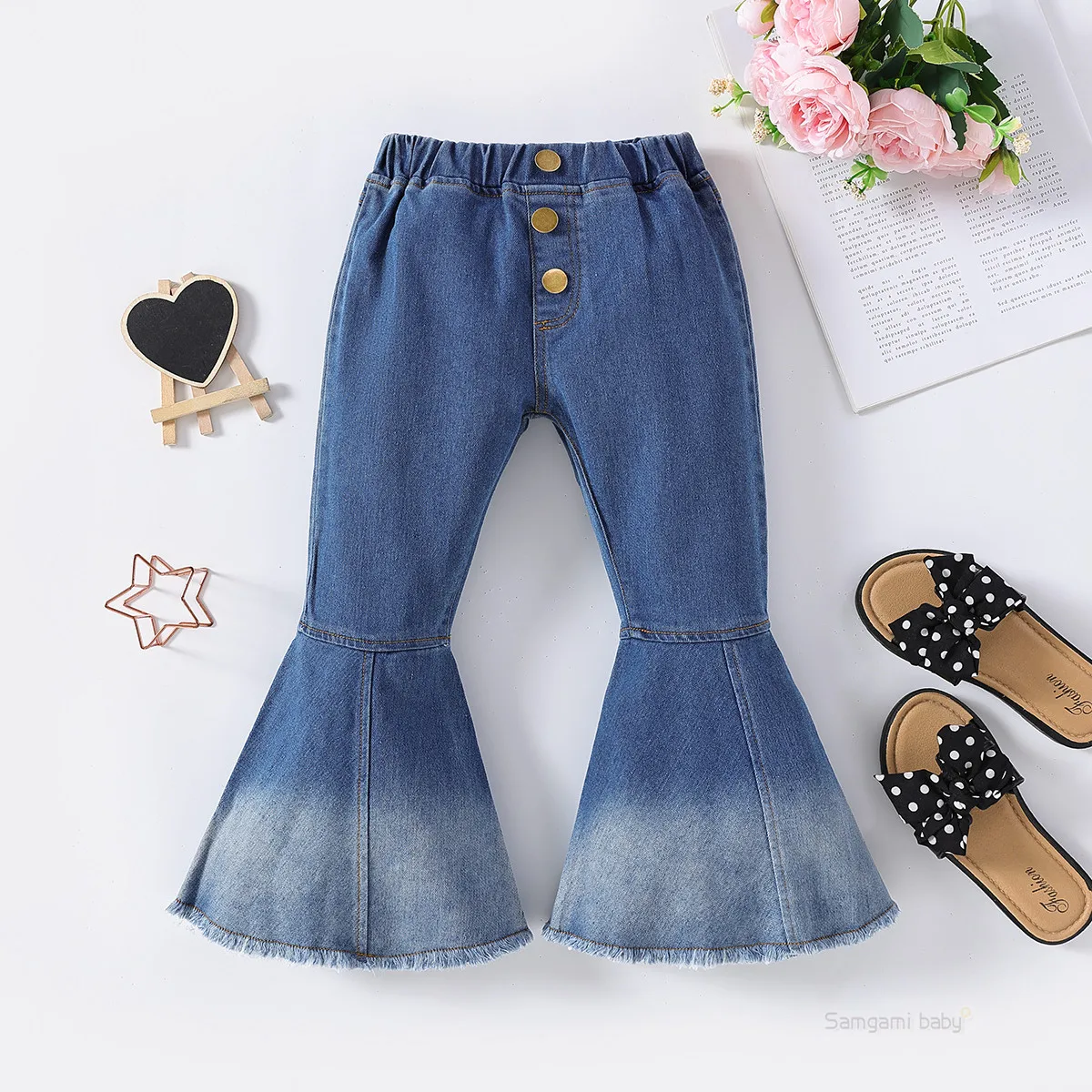 

Casual Flared Flared Buttons Polyester Blended Spring Other Solid Girls