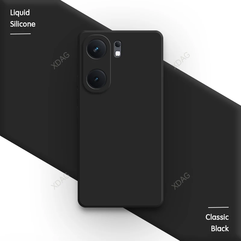 Luxury Soft Square Liquid Silicone Phone Case with Camera Protection