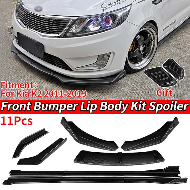 For Kia Rio K2 2011-2019 Front Body Kit Bumper Lip Chin Spoiler Protector  Side Skirts Extensions Rear Wrap Angle Carbon Fiber - AliExpress